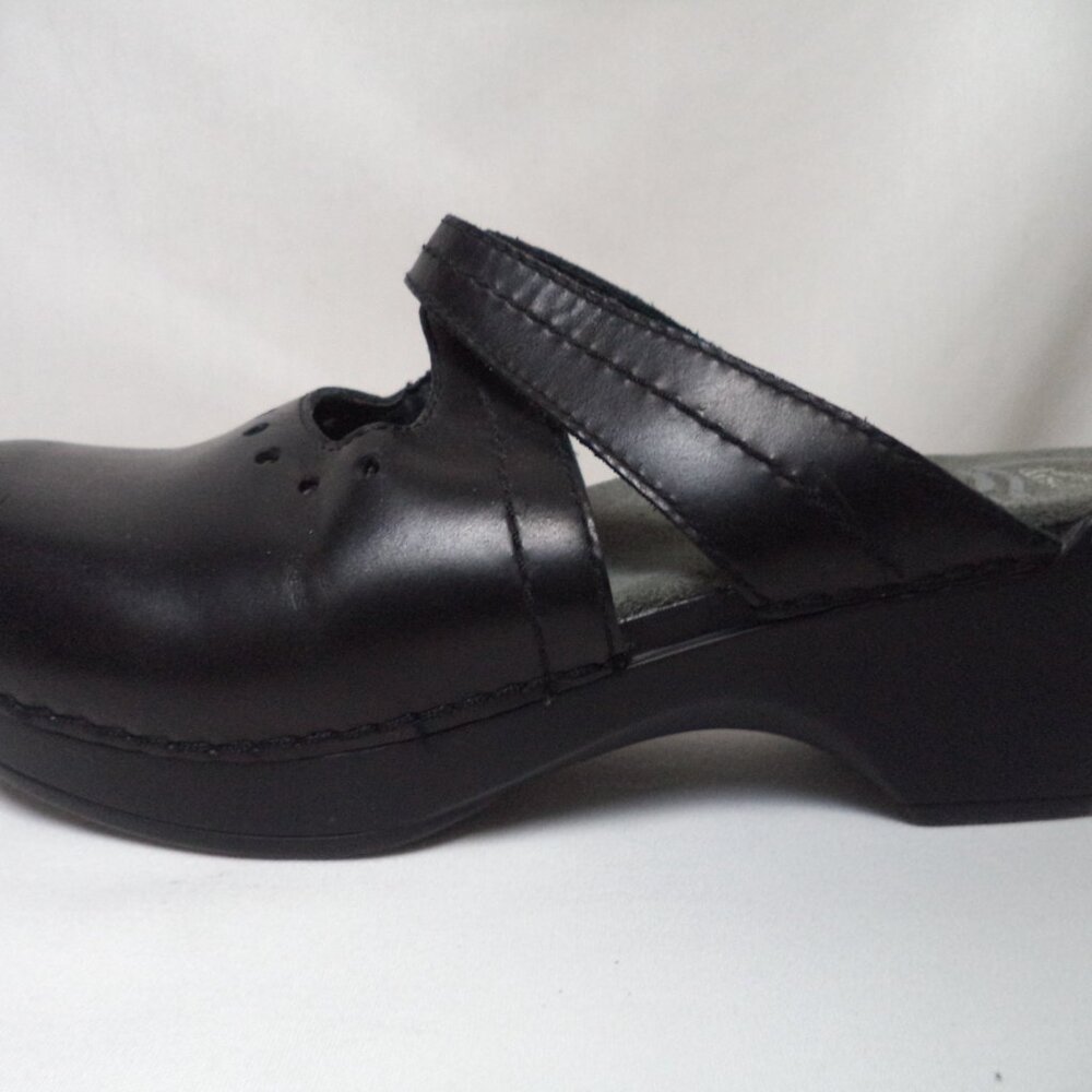 Dansko Black Leather Strap Mules - Picture 7 of 12